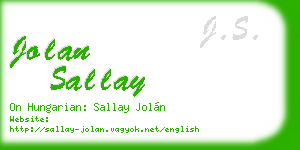 jolan sallay business card